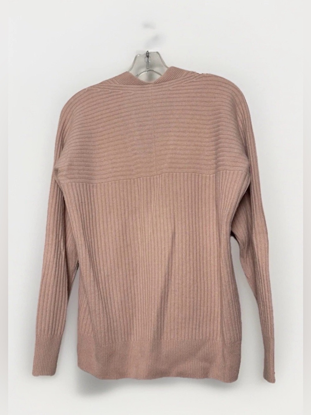 Vince Blush Pink Cashmere Wool Ribbed V Neck Sweater Medium - Picture 2 of 4